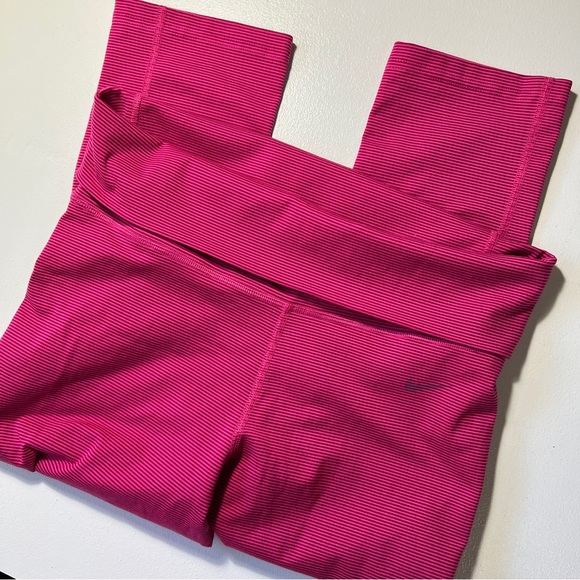 Nike Fold Over Top High Waistband Punk Yoga Workout Capris - Picture 1 of 8